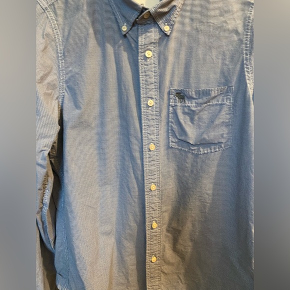 Abercrombie & Fitch checkered light Blue Button-Down Shirt muscle fit size XL - Picture 2 of 7
